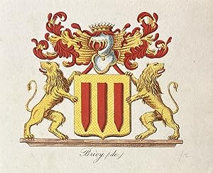 [Heraldic coat of arms] Coloured coat of arms of the de Briey family, family crest, 1 p.