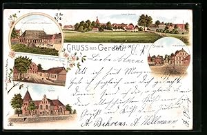 Seller image for Lithographie Gerdau, Gasthaus von Wellmann, Gasthof von Knop, Strassenpartie for sale by Bartko-Reher