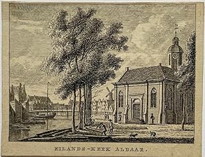 Antieke prent Zuid-Holland, Delft: Eilands-Kerk Aldaar.