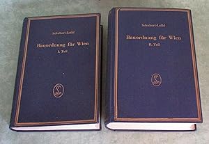 Imagen del vendedor de Die Bauordnung fr Wien samt Ausfhrungs- und Nebengesetzen. I. Teil: Mit erluternden Bemerkungen und Erkenntnissen des Verwaltungsgerichtshofes. Nach dem Stande vom Dez. 1949. II. Teil: Ausfhrungs- und Nebengesetze, Wiener Wiederaufbaugesetz, Kino- und Theatergesetz, Feuerpolizei-Vorschriften, Gemeinderatsbeschlsse und sonstige in Beziehung auf das Bauwesen oder die Handhabung der Baupolizei bedeutsame Bundes- und Landesgesetze samt erluternden Bemerkungen und der einschlgigen Judikatur des Verfassungs- und Verwaltungsgerichtshofes. Nach dem Stande vom Mrz 1953. a la venta por Antiquariat  Lwenstein