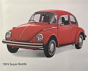 Three [3] Volkswagen Product Spec Sheets: 1974 Dasher 4-Door Sedan, 1974 Super Beetle and 1974 Da...