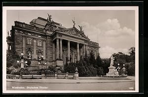 Bild des Verkufers fr Ansichtskarte Wiesbaden, Deutsches Theater zum Verkauf von Bartko-Reher