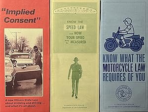 Three [3] Illinois State Police Department of Law Enforcement Brochures on Drinking and Driving, ...