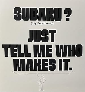 Subaru? Just Tell Me Who Makes It