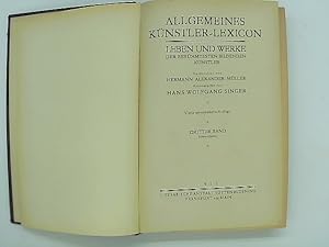 Bild des Verkufers fr Allgemeines Knstler-Lexikon. Leben und Werke der berhmtesten bildenden Knstler. Dritter Band. zum Verkauf von Das Buchregal GmbH