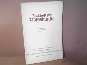 Imagen del vendedor de Zeitschrift fr Volkskunde. 48.Jahrgang, NF Band 10, Heft 3. Im Auftrage des Verbandes Deutscher Vereine fr Volkskunde. a la venta por Antiquariat Deinbacher