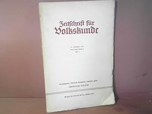 Imagen del vendedor de Zeitschrift fr Volkskunde. 48.Jahrgang, 1939, NF Band 10, Heft 2. Im Auftrage des Verbandes Deutscher Vereine fr Volkskunde. a la venta por Antiquariat Deinbacher