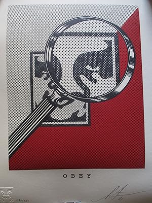 Obey: Magnifying Glass / Red (Signed by artist Shepard Fairey)