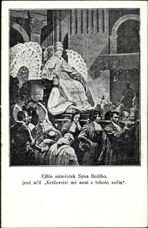 Künstler Ansichtskarte / Postkarte Papst Pius IX, Sänftenträger