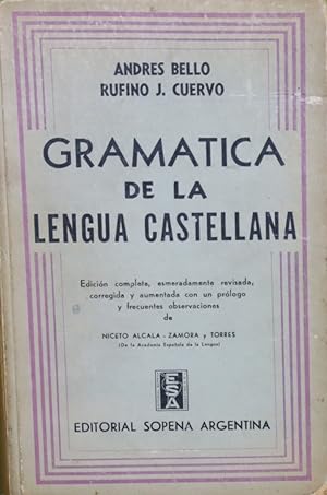Seller image for Gramtica de la lengua castellana for sale by Librera Alonso Quijano