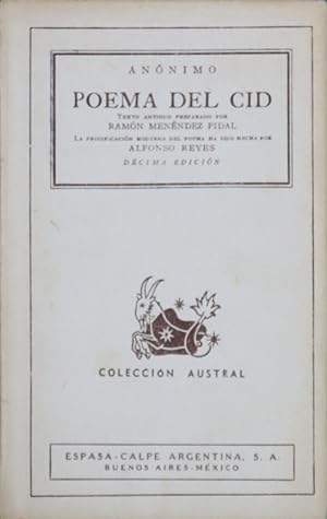 Imagen del vendedor de Poema del Mío Cid a la venta por Librería Alonso Quijano