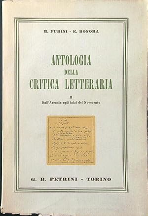 Immagine del venditore per Antologia della critica letteraria 3 venduto da Librodifaccia