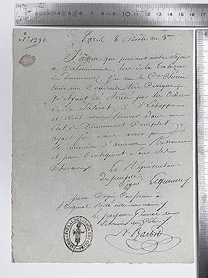 Copie de la Lettre de Joseph Lequinio relatant l'évasion de Chérin