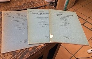 Immagine del venditore per Documents of the Committee for the Study of Code Language Appointed by The International Telegraph Conference of Paris of 1925 - Paris, 1925 Cortina d'Ampezzo, 1926/Translation of the French Text: Report; Part I; Part III - Three Volume Set venduto da Xochi's Bookstore & Gallery