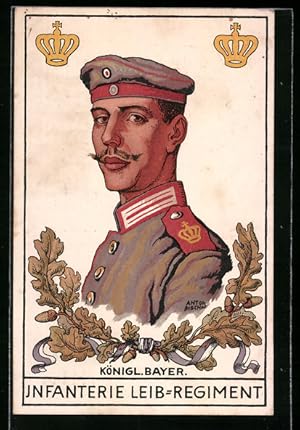 Künstler-Ansichtskarte Königl. Bayer. Infanterie Leib-Regiment, Soldat in Uniform