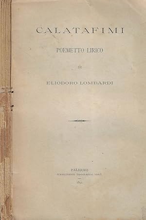 Immagine del venditore per Calatafimi Poemetto lirico venduto da Biblioteca di Babele