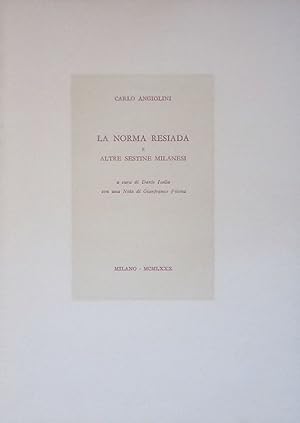 La Norma Resiada e altre Sestine Milanesi