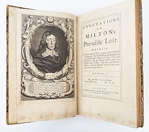 Bild des Verkufers fr ANNOTATIONS ON MILTON'S PARADISE LOST. WHEREIN THE TEXTS OF SACRED WRIT, RELATING TO THE POEM, ARE QUOTED; THE PARALLEL PLACES AND IMITATIONS OF THE MOST EXCELLENT HOMER AND VIRGIL, CITED AND COMPARED; ALL THE OBSCURE PARTS RENDER'D IN PHRASES MORE FAMILIAR; THE OLD AND OBSOLETE WORDS, WITH THEIR ORIGINALS, EXPLAIN'D AND MADE EASIE TO THE ENGLISH READER zum Verkauf von Phillip J. Pirages Rare Books (ABAA)