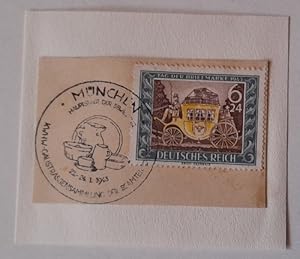 Briefstück mit Briefmarke 6 +24 Pfennig Deutsches Reich Tag der Briefmarke 1943 mit sauberem Stem...