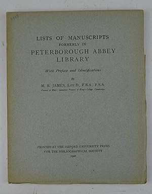 Lists of manuscrpts formerly in Peterborough Abbey library&
