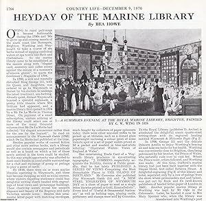 Seller image for The Heyday of the Marine Library. Several pictures and accompanying text, removed from an original issue of Country Life Magazine, 1976. for sale by Cosmo Books