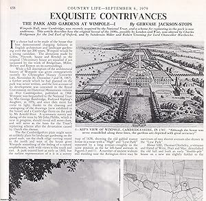 Seller image for The Park and Gardens at Wimpole Hall, near Cambridge. Several pictures and accompanying text, removed from an original issue of Country Life Magazine, 1979. for sale by Cosmo Books