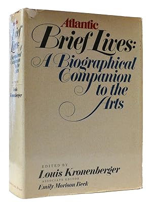 Immagine del venditore per ATLANTIC BRIEF LIVES: A BIOGRAPHICAL COMPANION TO THE ARTS venduto da Rare Book Cellar