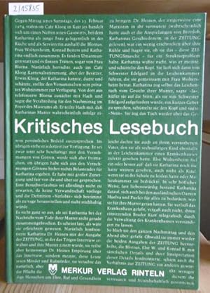 Image du vendeur pour Kritisches Lesebuch. Texte und Materialien fr den Deutschunterricht. 5.Aufl., mis en vente par Versandantiquariat Trffelschwein