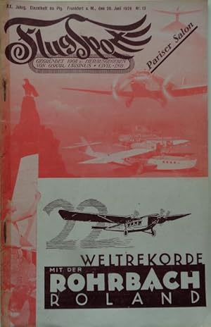 FlugSport (1928). Illustrierte technische Zeitschrift und Anzeiger für das gesamte Flugwesen.