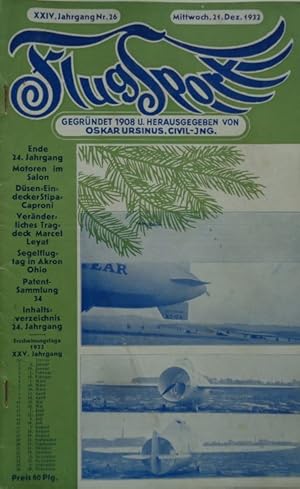 FlugSport (1932). Illustrierte technische Zeitschrift und Anzeiger für das gesamte Flugwesen.