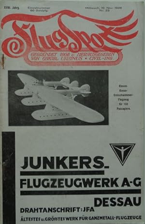 FlugSport (1926). Illustrierte technische Zeitschrift und Anzeiger für das gesamte Flugwesen.