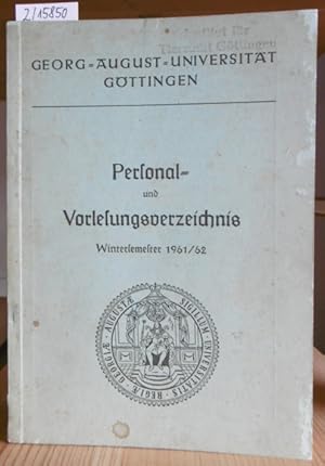 Seller image for Personal- und Vorlesungsverzeichnis Wintersemester 1961/62. for sale by Versandantiquariat Trffelschwein