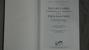 Bild des Verkufers fr Vocabulaire technique et critique de la philosophie. zum Verkauf von Versandantiquariat Ingo Lutter