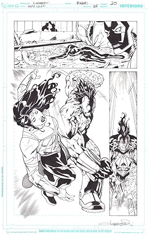 Bild des Verkufers fr Aaron Lopresti Justice League: Generation Lost #24 Page 20 Half Splash Original Comic Art zum Verkauf von Parigi Books, Vintage and Rare