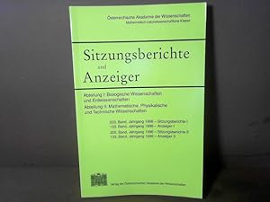 Seller image for Sitzungsbericht und Anzeiger der Mathematisch-naturwissenschaftlichen Klasse, 203.Band, Jahrgang 1996. ---- Abt. I: Biologische Wissenschaften und Erdwissenschaften. Abt.II: Mathematische, Physik. u.Technische Wissenschaften. for sale by Antiquariat Deinbacher