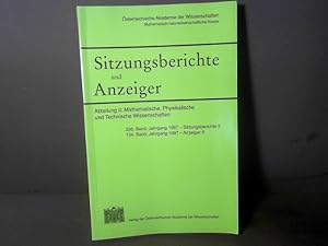 Seller image for Sitzungsbericht und Anzeiger der Mathematisch-naturwissenschaftlichen Klasse, 206.Band, Jahrgang 1997. ---- Abt.II: Mathematische, Physik. u.Technische Wissenschaften. for sale by Antiquariat Deinbacher