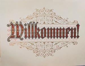 WILLKOMMEN. Chromolithographie. Plakat. ( Schild ) Ca 1900
