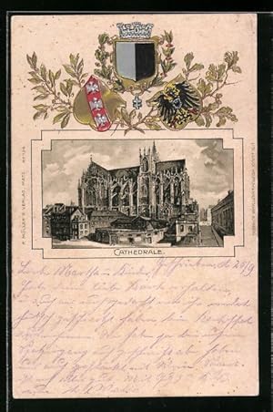 Präge-Carte postale Metz, Cathedrale, armoiries