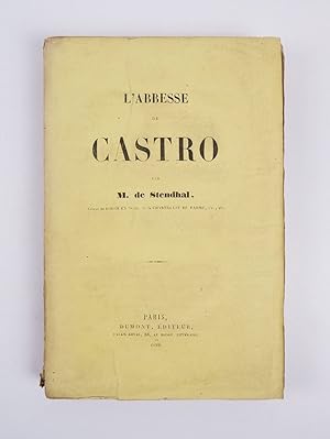 Image du vendeur pour L Abbesse de Castro par M. de Stendhal, Auteur de Rouge et noir, de la Chartreuse de Parme, etc., etc. mis en vente par Libreria Antiquaria Pontremoli SRL