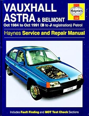 Imagen del vendedor de Vauxhall Astra Belmont Service Repair Manual a la venta por WeBuyBooks