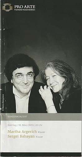 Seller image for Programmheft MARTHA ARGERICH / SEGEI BABAYAN 10. Mrz 2019 Alte Oper Frankfurt for sale by Programmhefte24 Schauspiel und Musiktheater der letzten 150 Jahre