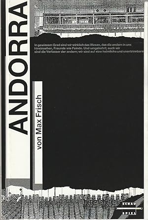 Immagine del venditore per Programmheft Max Frisch ANDORRA Premiere 29. Dezember 1988 Spielzeit 1988 / 89 Nr. 7 venduto da Programmhefte24 Schauspiel und Musiktheater der letzten 150 Jahre