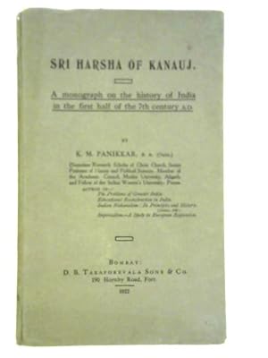 Bild des Verkufers fr Sri Harsha of Kanauj zum Verkauf von World of Rare Books