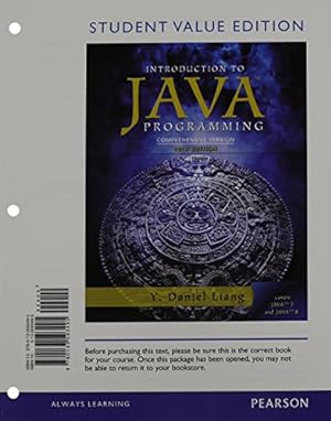 Bild des Verkufers fr Student Value Edition for Introduction to Java Programming, Comprehensive Version plus MyLab Programming with Pearson eText -- Access Card Package (10th Edition) zum Verkauf von Krak Dogz Distributions LLC