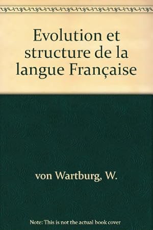 Seller image for Evolution et structure de la langue Franaise for sale by WeBuyBooks