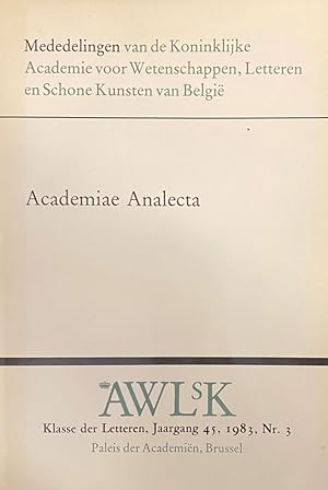 Immagine del venditore per Academiae Analecta (AWLsK, Klasse der Letteren jaargang 45, 1983 Nr. 3) venduto da Antiquariaat Schot