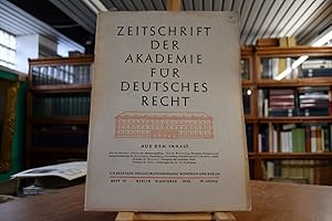 Bild des Verkufers fr Zeitschrift der Akademie fr Deutsches Recht. Einzelhefte . 10. Jahrgang, 1943. Folgende Hefte vorhanden: 12, 13 Preis je Einzelheft. zum Verkauf von Gppinger Antiquariat