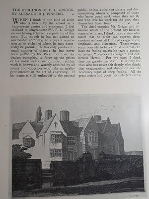 Image du vendeur pour Article: the Etchings of F. L. Griggs mis en vente par Hammonds Antiques & Books