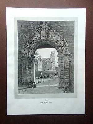 Stampa Fotografia Particolare della Città di Pisa del 1924