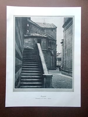 Stampa Fotografia Particolare della Città di Bergamo del 1924